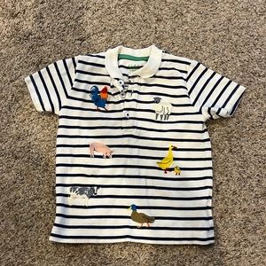 Baby Boden blue and white striped polo